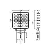 Obrázek k výrobku 62813 - Čtvercové LED pracovní světlo 10-30V DC, 30W, 3800LM