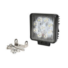Obrázek k výrobku 62662 - Čtvercové LED pracovní světlo 110x110 mm, 10-36V DC, 27W, 2025LM, široký paprsek, 9 LED 6000/6500