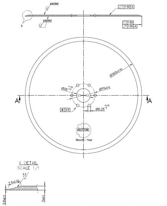 Obrázek k výrobku 0 - Disk hladký rovný Ø 350/3mm LEMKEN