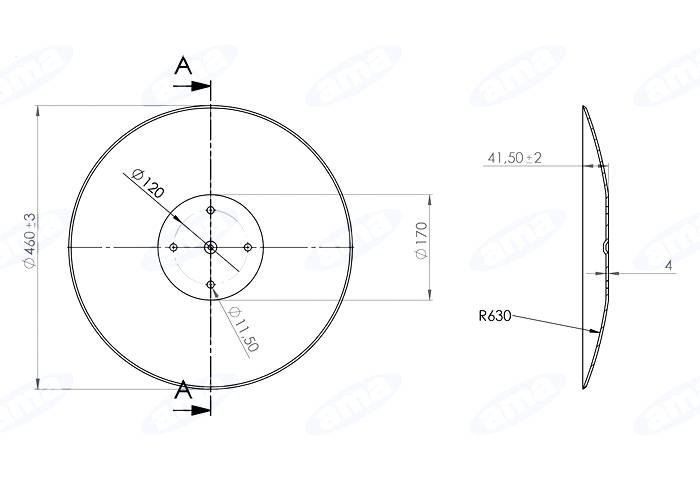 Obrázek k výrobku 0 - Disk hladký vydutý Ø 460/4mm AMAZONE