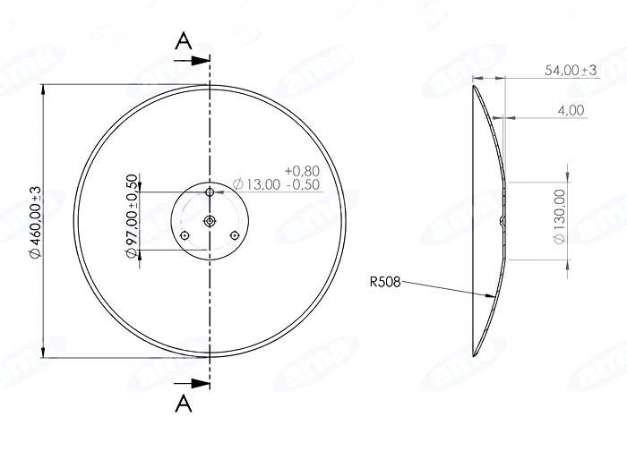 Obrázek k výrobku 0 - Disk hladký vydutý Ø 460/4mm HORSCH