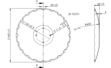 Obrázek k výrobku 63122 - Disk ozubený vydutý Ø 460/4mm vhodný pro AMAZONE