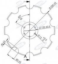 Obrázek k výrobku 63050 - Disk ozubený vydutý Ø 520/6mm vhodný pro HORSCH