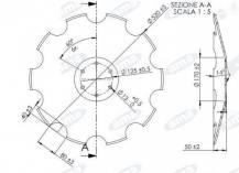 Obrázek k výrobku 63050 - Disk ozubený vydutý Ø 520/6mm vhodný pro HORSCH