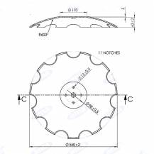Obrázek k výrobku 61041 - Disk ozubený vydutý Ø 560/5mm SKF