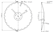Obrázek k výrobku 61029 - Disk ozubený vydutý Ø 600/6mm vhodný pro KVERNELAND