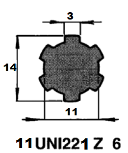 Specifikace - Drážkovaná tyč 11 UNI 221