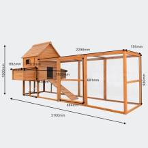 Obrázek k výrobku 129530 - Dřevěný a maxi kurník PAŘÍŽ, 3100x1500x1500 mm