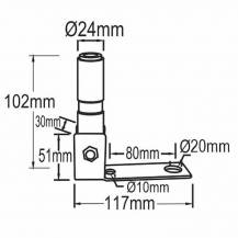 Obrázek k výrobku 61969 - Držák majáku sklopný 90°