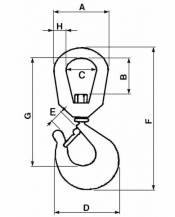 Obrázek k výrobku 58157 - Hák otočný s pojistkou 51mm