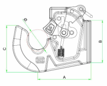 Obrázek k výrobku 62740 - Hák spodní návarový, kat. 4, koule průměr 85mm