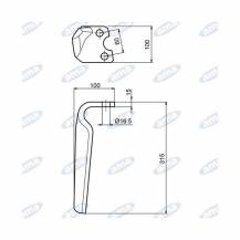 Obrázek k výrobku 60484 - Hřeb Howard pravý 185506 315x100x16,5 mm