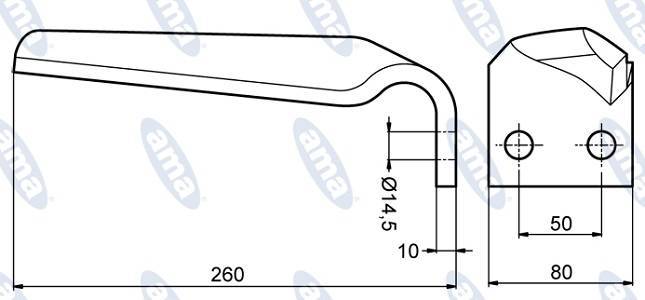 Specifikace - Hřeb pravý 14,5x50x260mm