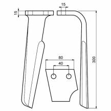 Obrázek k výrobku 2422 - Hřeb rotační brány 300x80x15mm RABEWERK