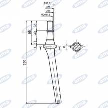 Obrázek k výrobku 60473 - Hřeb rotačních bran 330xM20