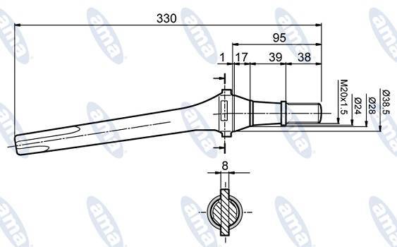 Specifikace - Hřeb rotačních bran 330xM20