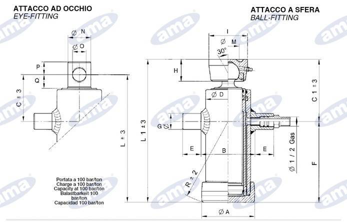 Specifikace - Hydr. válec vyklápění 8 tun/683mm