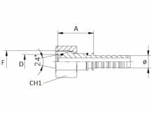 Obrázek k výrobku 31182 - Hydraulická hadice 2SN, 600 mm, DKOL (8) - DN 6, M 14x1,5