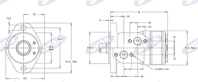 Specifikace - Hydraulický motor Danfoss WP315