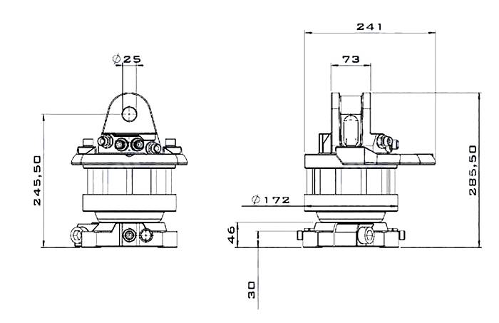 Obrázek k výrobku 24134 - Hydraulický rotátor s RH přírubou 5 tun