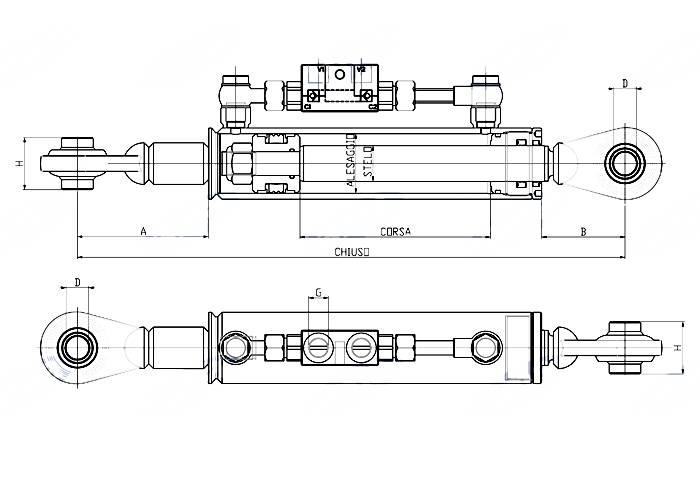 Obrázek k výrobku 0 - Hydraulický třetí bod 460-620 mm, OKO/OKO