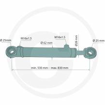 Obrázek k výrobku 75667 - Hydraulický válec s kulatou plochou hlavou 50/28/300