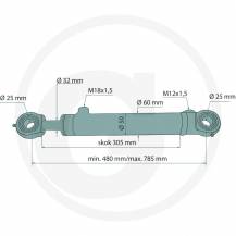 Obrázek k výrobku 120646 - Hydraulický válec s kulatou plochou hlavou 50/32/305