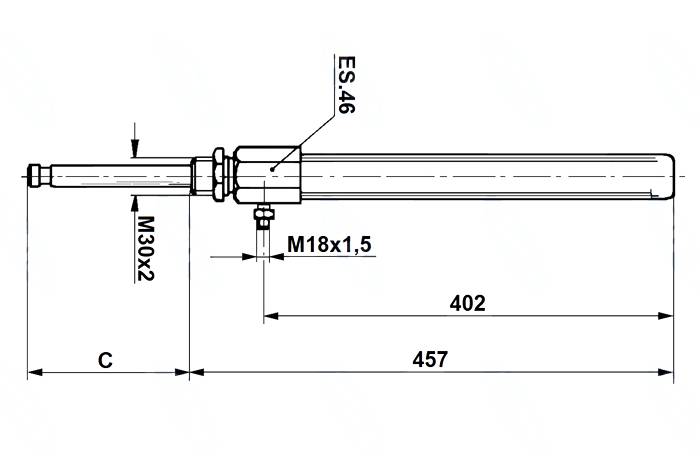 Obrázek k výrobku 27485 - Jednočinný hydraulický válec 6" s integrovanou plynovou pružinou