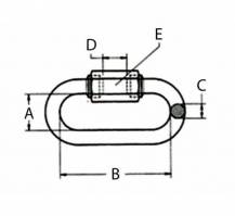 Obrázek k výrobku 58138 - Karabina 20,5 mm, řetězová, šroubovací