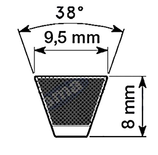 Obrázek k výrobku 23441 - klínový řemen AVX10-1600, 9,5x1600 Le
