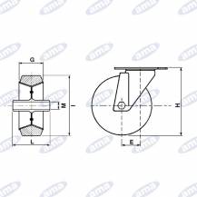 Obrázek k výrobku 1898 - Kolečko 150 mm Otočné