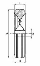 Obrázek k výrobku 2191 - kolo 150/40 mm, nylonový střed 15 mm