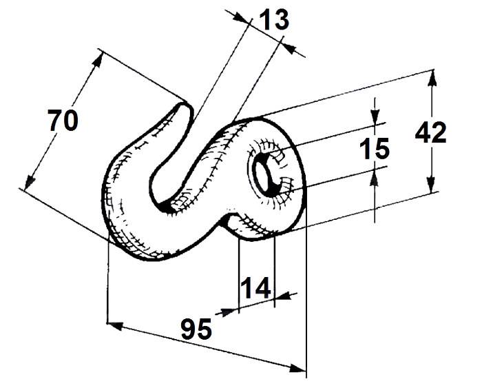 Obrázek k výrobku 30029 - Koncový hák řetězu/lana