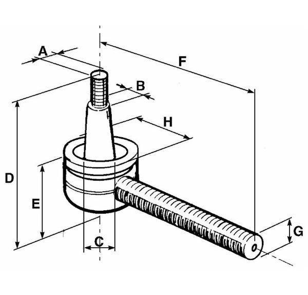 Obrázek k výrobku 26851 - Kulový čep řízení 14x1,5 mm - 16x1 pravý