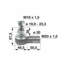 Obrázek k výrobku 31214 - Kulový kloub M20x1,5 vnitřní závit pravý