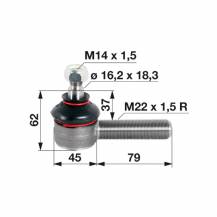 Obrázek k výrobku 31210 - Kulový kloub M22x1,5 pravý