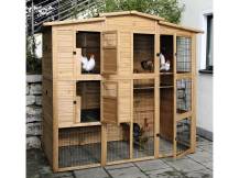 Obrázek k výrobku 125501 - Kurník pro slepice dvoupatrový, s výběhem KERBL 82806, 222x115x200 cm