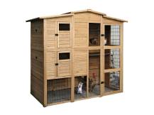 Obrázek k výrobku 125501 - Kurník pro slepice dvoupatrový, s výběhem KERBL 82806, 222x115x200 cm