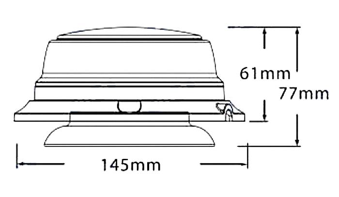 Obrázek k výrobku 68850 - LED zábleskový maják 12-24V, magnetický