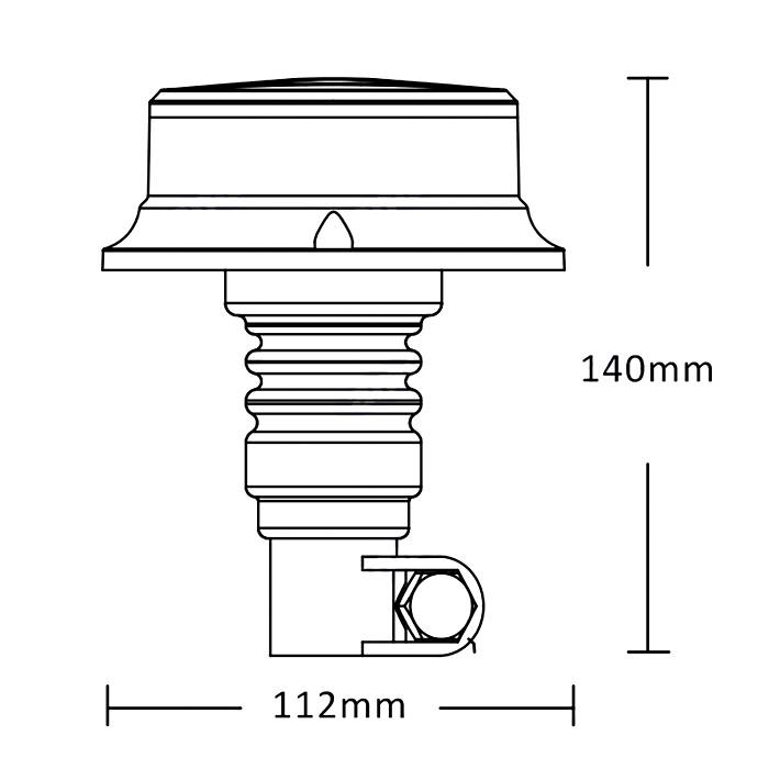 Obrázek k výrobku 0 - LED zábleskový maják 12-24V, pružný, na tyčový držák