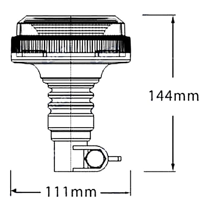 Obrázek k výrobku 68852 - LED zábleskový maják 12-30V, pružný, na tyčový držák