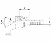 Obrázek k výrobku 58719 - Lis. armatura s vnitřním závitem a těsnicí hlavicí 60 st. 5/8" - 1/2"