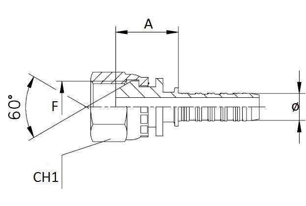 Specifikace - Lis. armatura s vnitřním závitem a těsnicí hlavicí 60 st. 3/8" - 16x1,5
