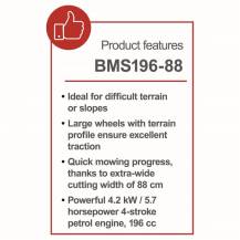 Obrázek k výrobku 82366 - Lištová sekačka na vysokou trávu Scheppach BMS 196-88
