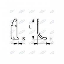 Obrázek k výrobku 18249 - NŮŽ ROTAVÁTORU 100 x 190 x 20 MM LEVÝ