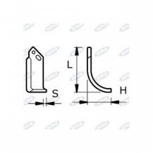 Obrázek k výrobku 43262 - NŮŽ ROTAVÁTORU 103 x 187 x 10 MM LEVÝ
