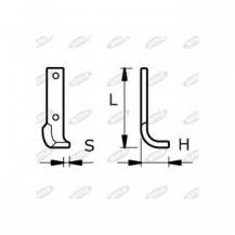 Obrázek k výrobku 17759 - NŮŽ ROTAVÁTORU 105 x 273 x 20 MM LEVÝ