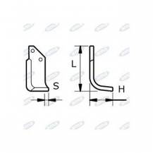 Obrázek k výrobku 43627 - NŮŽ ROTAVÁTORU 113 x 190 x 10 MM LEVÝ