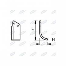 Obrázek k výrobku 43132 - NŮŽ ROTAVÁTORU 116 x 215 x 10 MM PRAVÝ