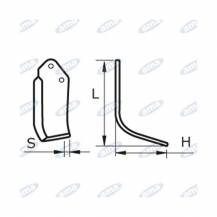 Obrázek k výrobku 60397 - NŮŽ ROTAVÁTORU 135 x 165 x 27 MM PRAVÝ